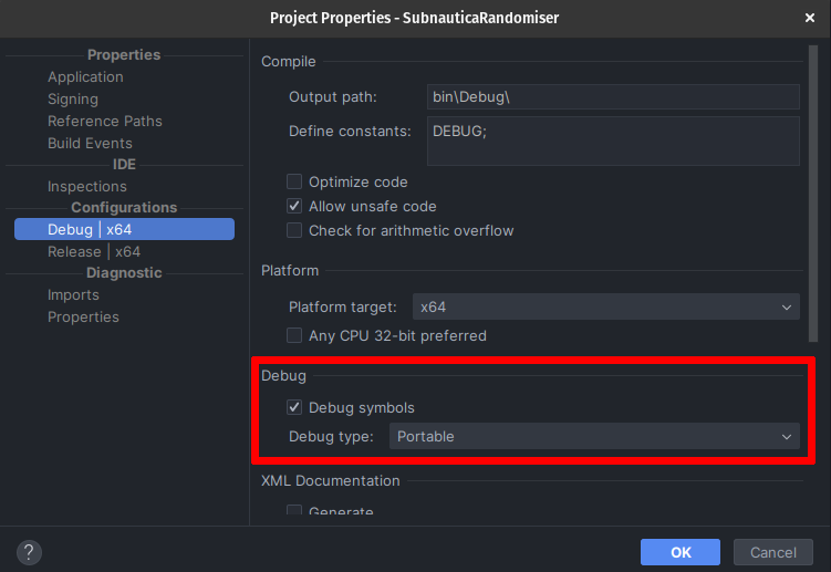 debugging-rider-project-properties